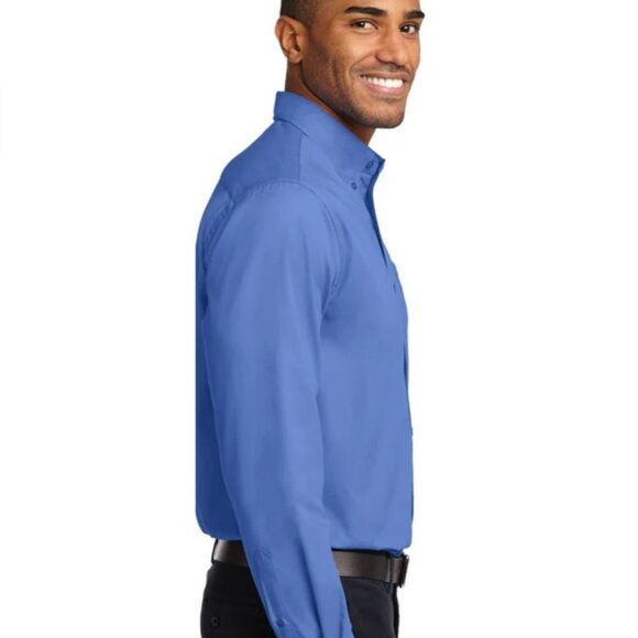 Easy Care Wrinkle Resistant Long Sleeve Button Down Shirt w/ Pocket - Picture 3 of 8